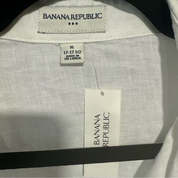 Banana Republic White 100% Linen Long Sleeve Shirt Tunic - Picture 11 of 13